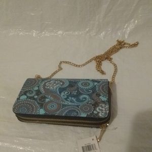Aqua Paisley wallet